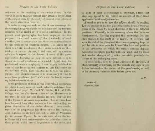 prefacio del libro a handbook of anatomy for art students