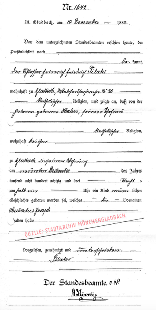 certificado de nascimiento de joseph pilates